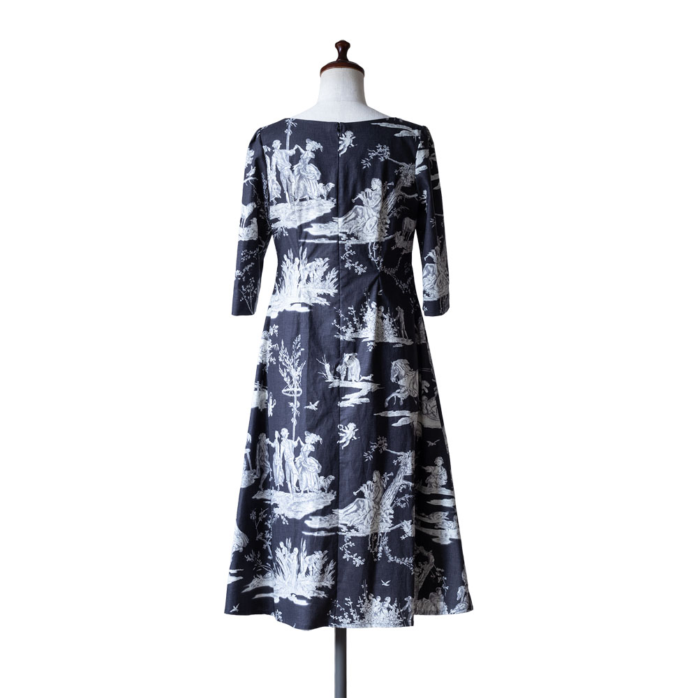 トワル・ド・ジュイ ルーラル・ジャルダン仕立て クレールAラインワンピース