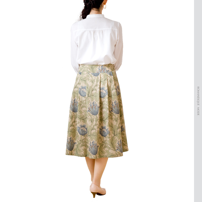 moda Japan ウィリアム・モリス アネモネ 仕立て ロマネスク Ａラインスカート