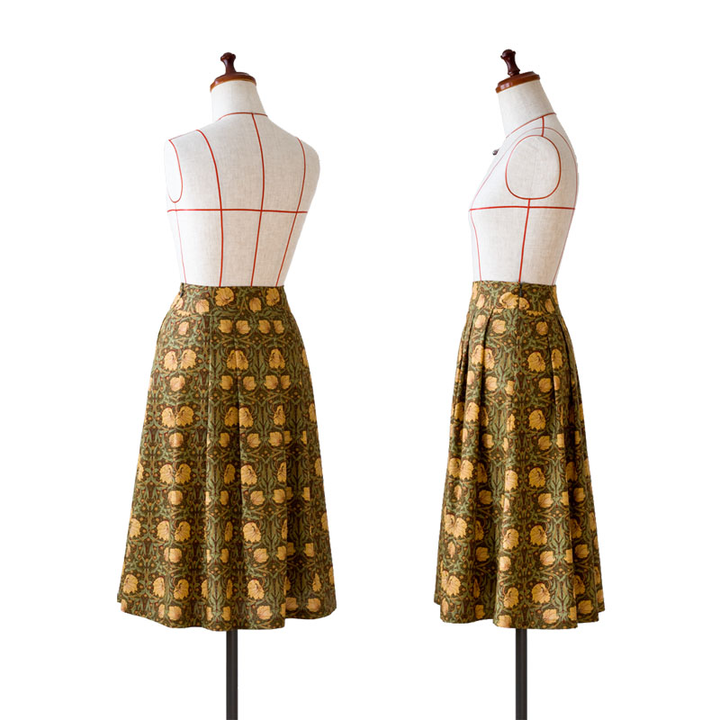 moda Japan ウィリアム・モリス ピンパーネル 仕立て ロマネスク Ａラインスカート